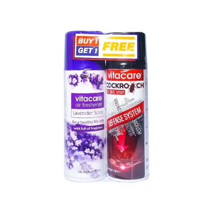 Picture of Vitacare Cockroach Spray 200 ML Can With Vitacare Lavender Air Freshener 200 ML Can