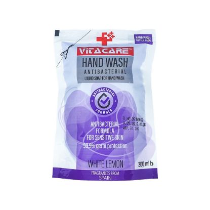 Picture of VITACARE LIQUID HAND WASH PREMIUM GRADE LIQUID SOAP WHITE LEMON 200ML REFIL PACKET